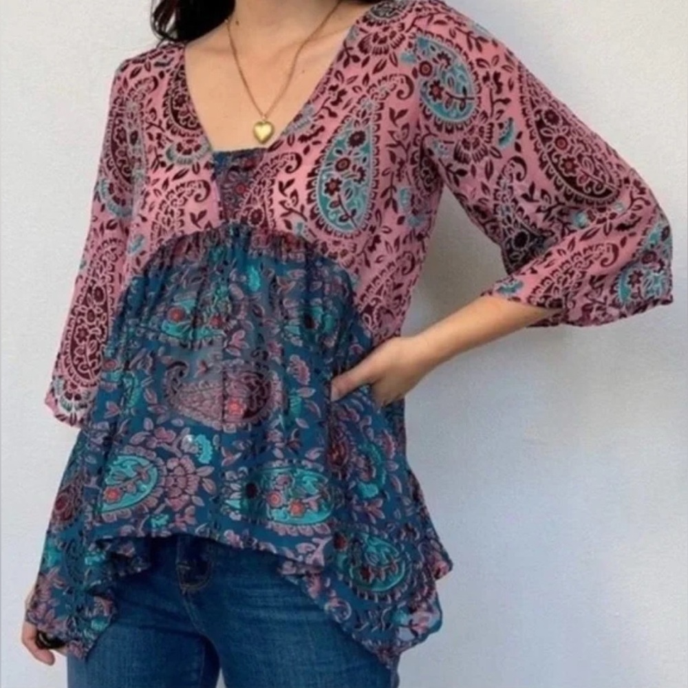 Anthropologie Floreat Boho Blouse Size M - Picture 6 of 6